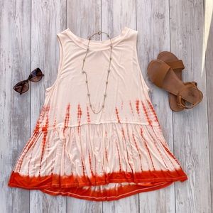 Orange Tie Dye Ombré Tank - Size Medium